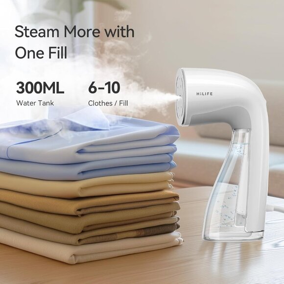 Steamer for Clothes, Handheld Clothes Steamer with Large 300ml Tank, 1100W Cl.65 - Picture 3 of 8